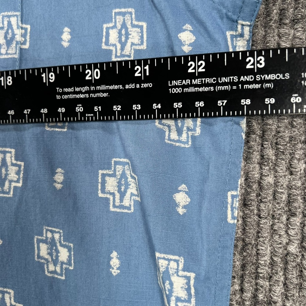 Pendleton Shirt Mens Large Blue Geometric Short Sleeve Button Comfort New - Picture 12 of 15